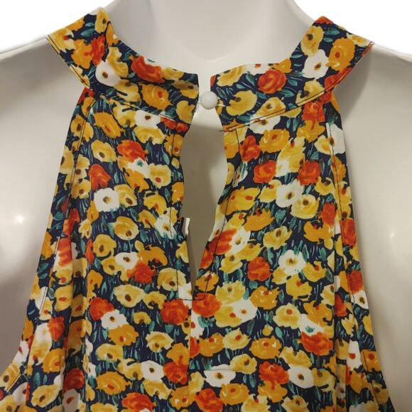 Bebreez Red and Yellow Floral Tiered Grecian Maxi Dress - Medium - Picture 4 of 9